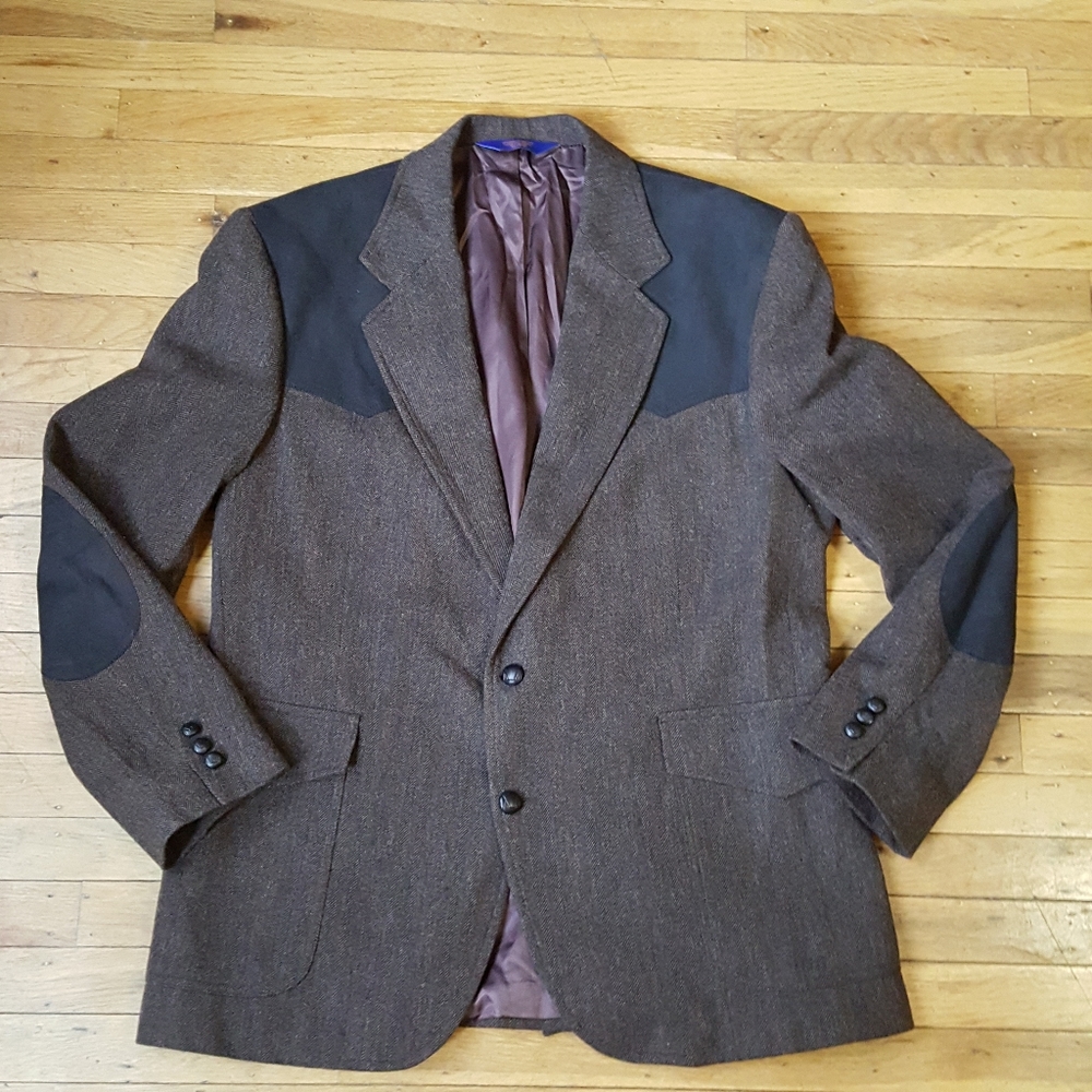 Pendleton wool western blazer elbow patch jacket